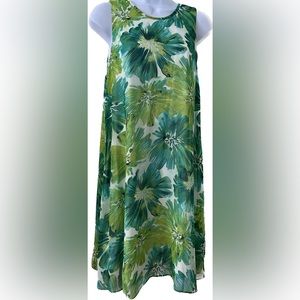 NWT Calvin Klein Green Floral Dress size 10